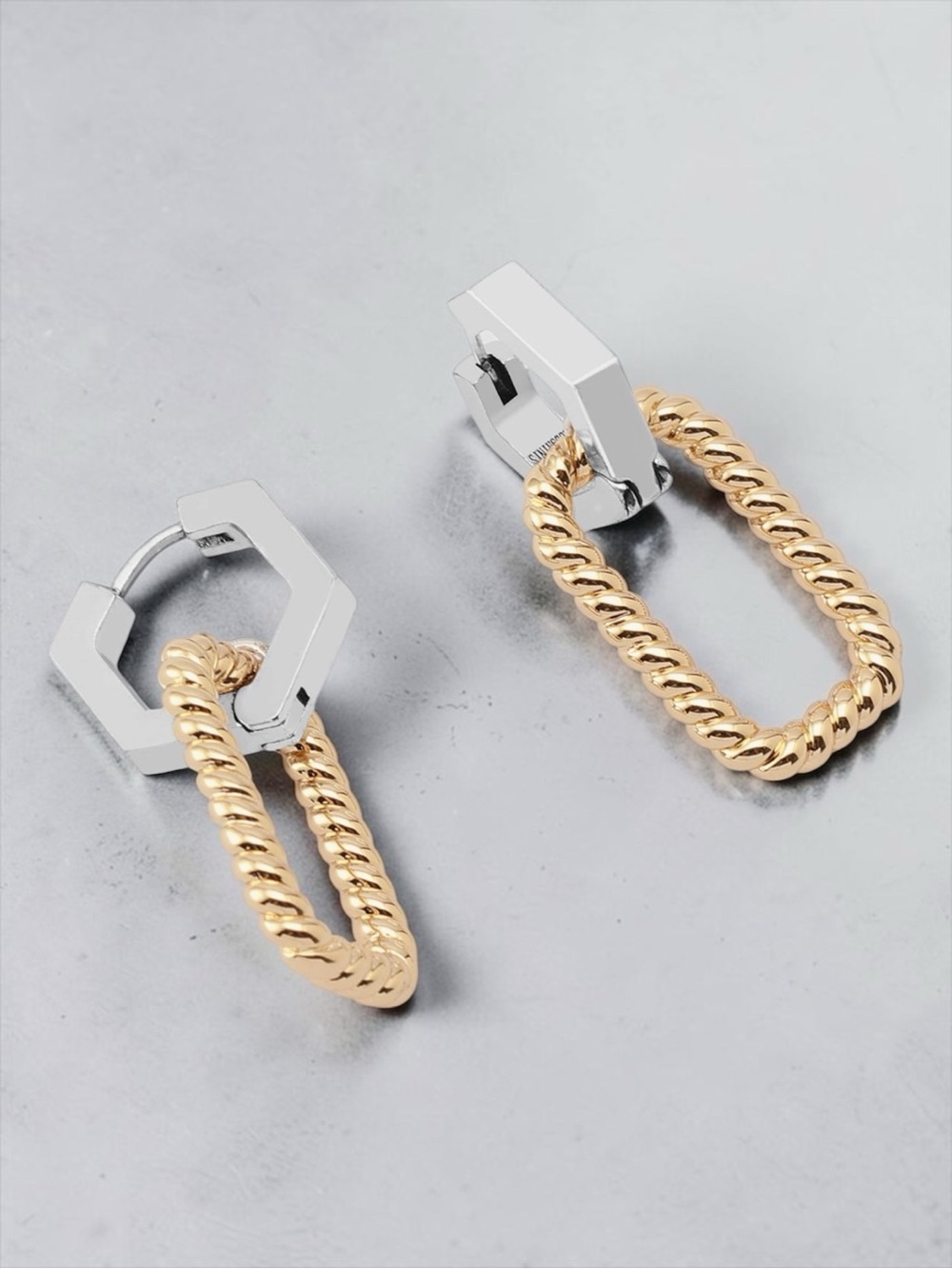 ALL SAINTS NWT Hex Rope Drop Earrings